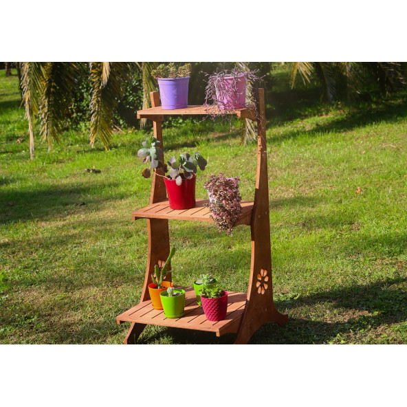 MANDU Ahşap Saksı Rafı