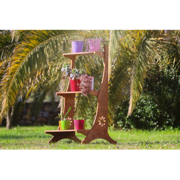 MANDU Ahşap Saksı Rafı - 2