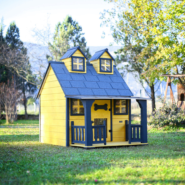 MANDU Ultra Lüks Ahşap Köpek Kulübesi (evi) GOLD EDİTİON - 3