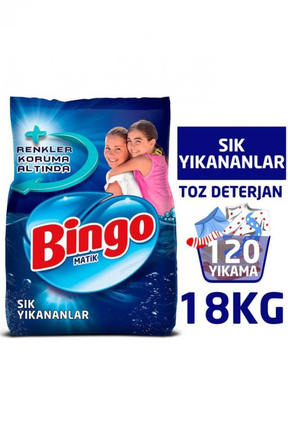 Bingo Matik Sık Yıkanan Çamaşırlara Özel 9 kg x 2 Adet