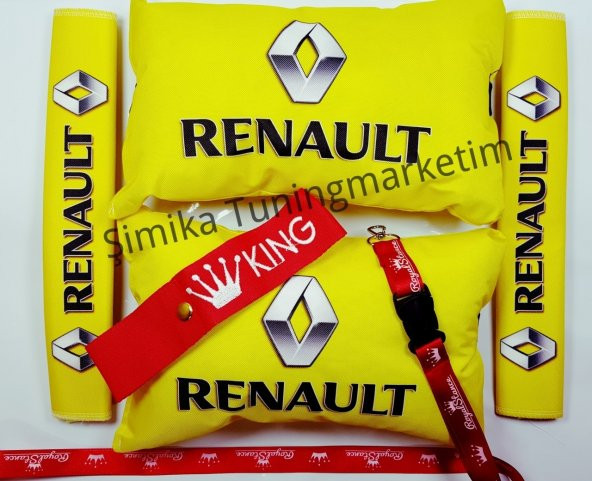 Renault YASTIK LASTİKLİ 2 Lİ VE 2 KEMER KILIFI+ayna ipi ve tampo