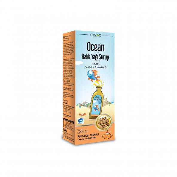 Orzax Ocean Balık Yağı Şurup Portakal 150 ml (Kral Şakir ) SKT:01/2023
