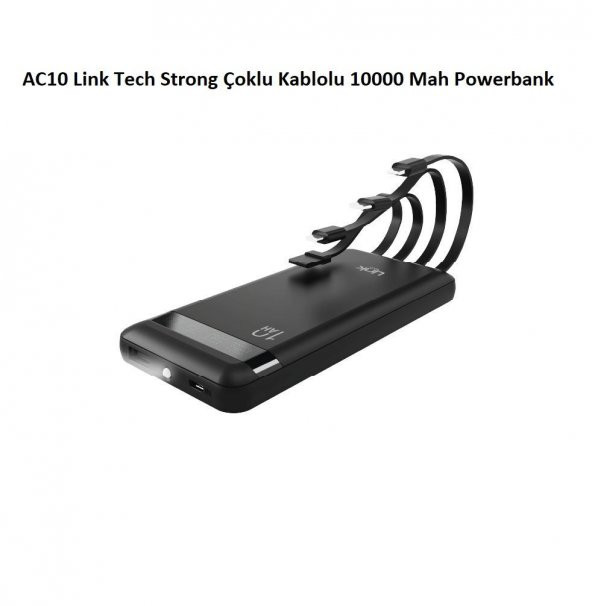 AC10 Link Tech Powerbank 10000 mAh Mini Kendinden Kablolu