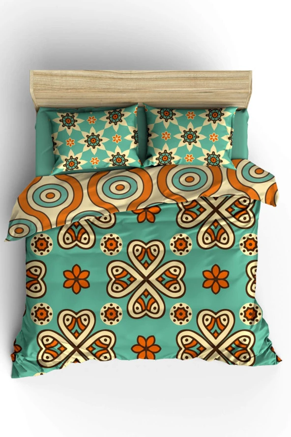 Retro Çift Kişilik Nevresim Takımı ürün görseli