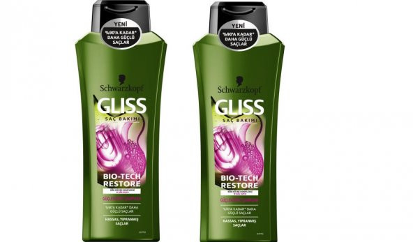Gliss Bio-Tech Güçlendirici Şampuan 525 ml x 2 Adet