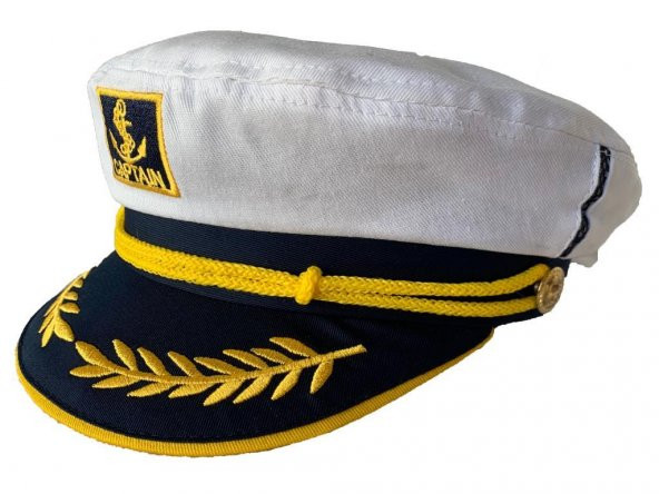 Felice Butik 1720  Beyaz Denizci Kaptan Şapka