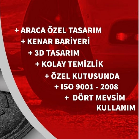 Rizline Bmw 5 Serisi E60 2004-2009 3D Havuzlu Paspas Siyah - 3