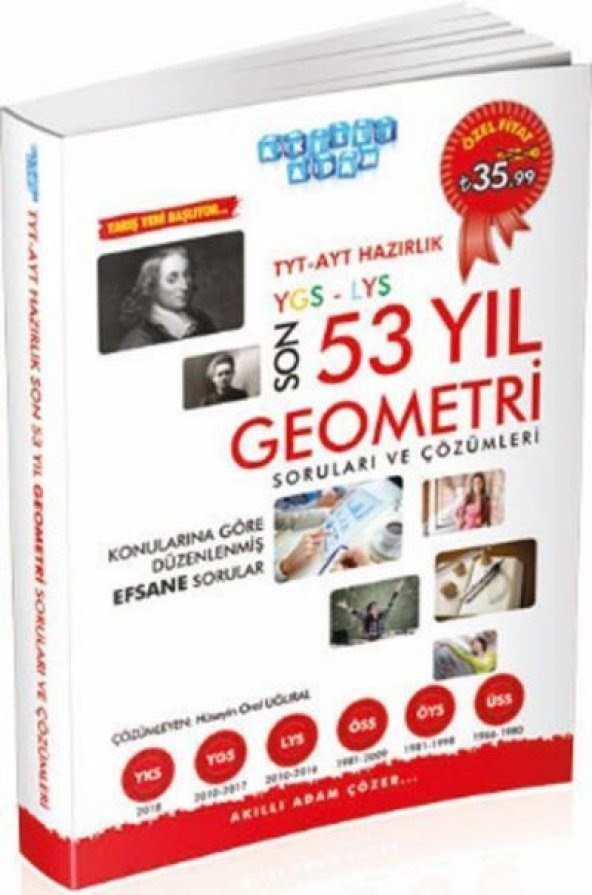 Akıllı Adam TYT AYT Hazırlık Son 53 Yıl Geometri Çıkmış Soruları ve Çözümleri YENİ - 1