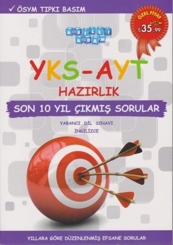 Akıllı Adam YKS AYT Hazırlık Son 10 Yıl Çıkmış Sorular İngilizce YENİ - 1