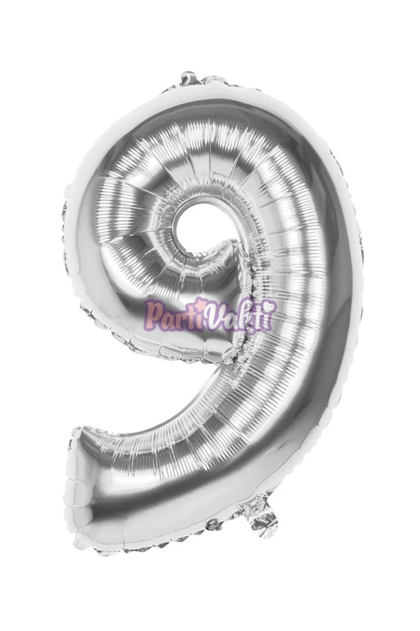9 Rakam Gümüş Folyo Balon 40 cm - 2