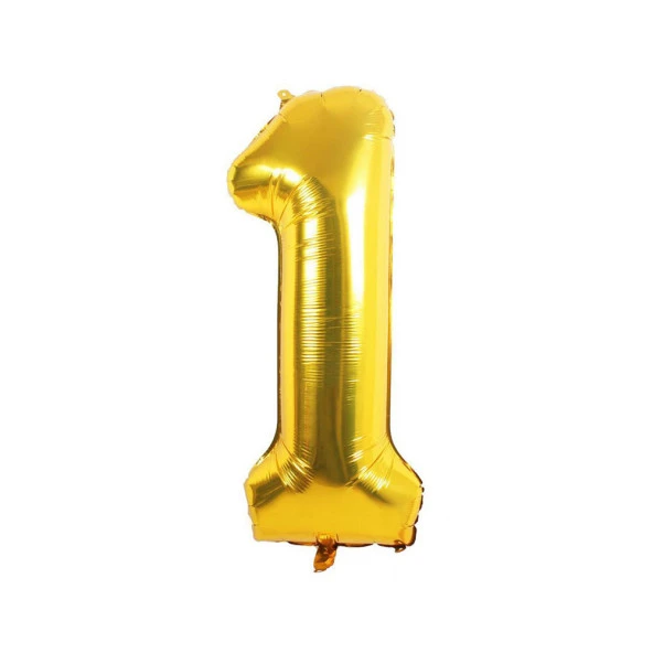 1 Rakam Altın Folyo Balon 40 cm