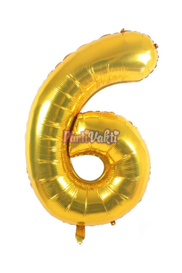 6 Rakam Altın Folyo Balon 40 cm - 2
