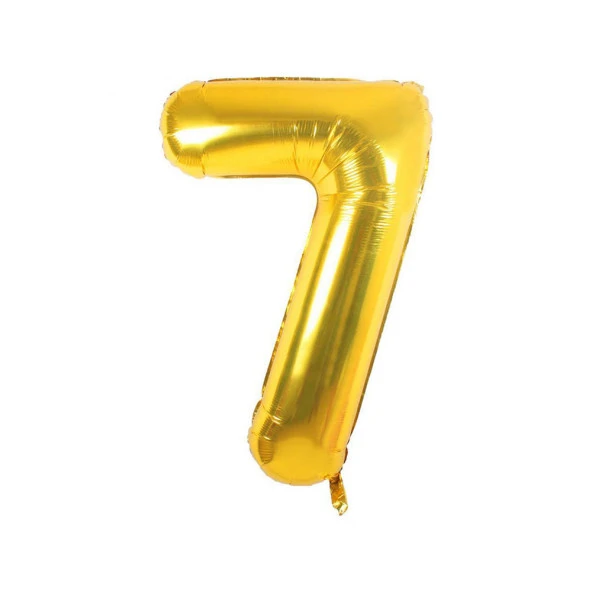 7 Rakam Altın Folyo Balon 40 cm