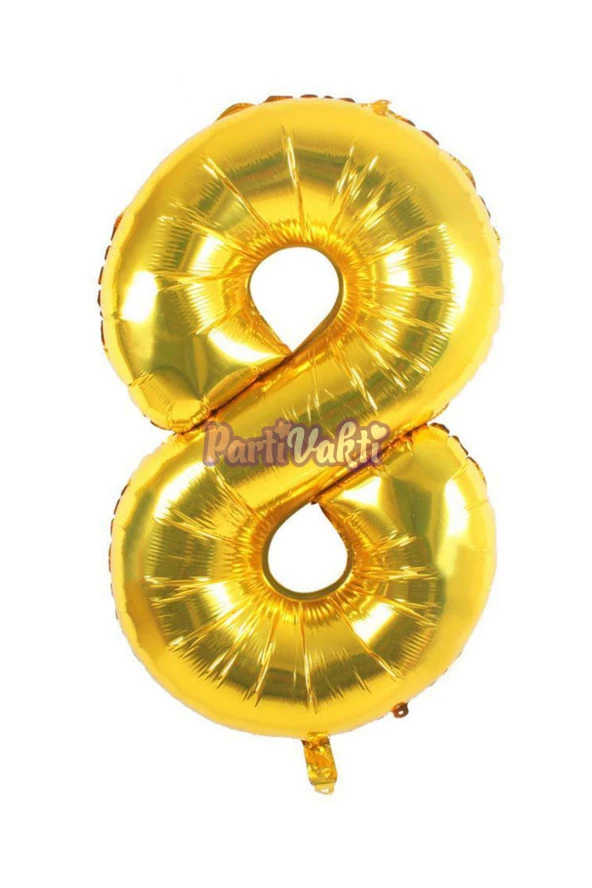 8 Rakam Altın Folyo Balon 40 cm - 2