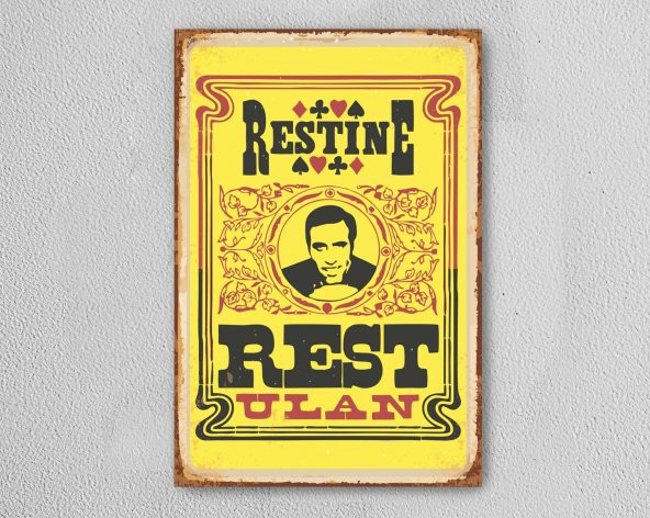 Kemal Sunal Restine Rest Yeşilçam AHŞAP POSTER MDF TABLO