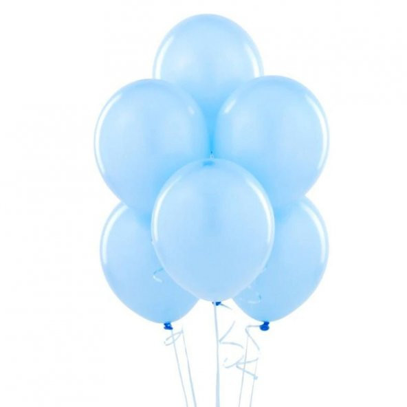 Metalik Açık Mavi Balon 10lu