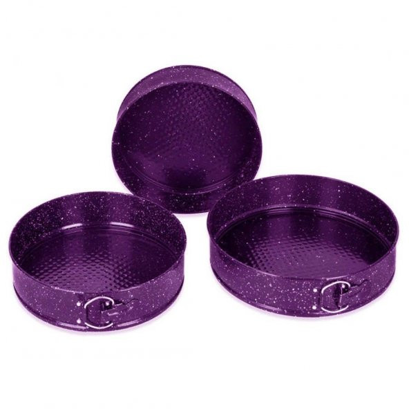 Penguen Yuvarlak 3lü Kelepçeli Kek Kalıbı Mor PNG-1956