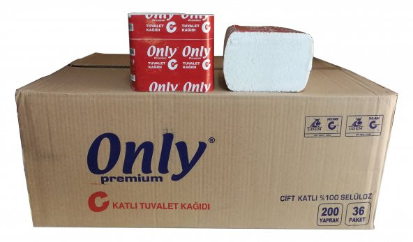 Only C Katlama Tuvalet Kağıdı - 200 Adetlik 36 Paket - Koli