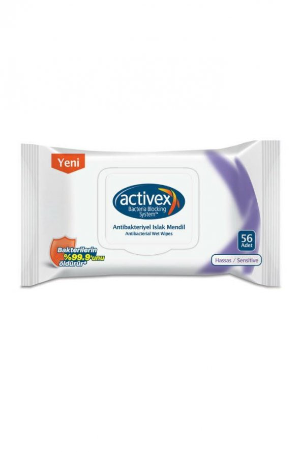 Activex Antibakteriyel Hassas Islak Mendil 56 Yaprak