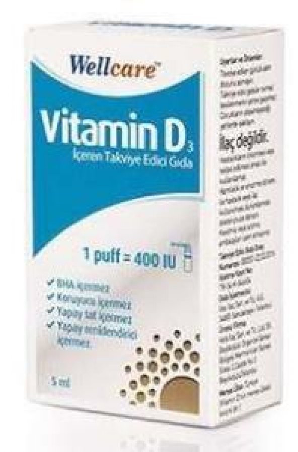 Wellcare Vitamin D3 Sprey 400 IU 5 ml