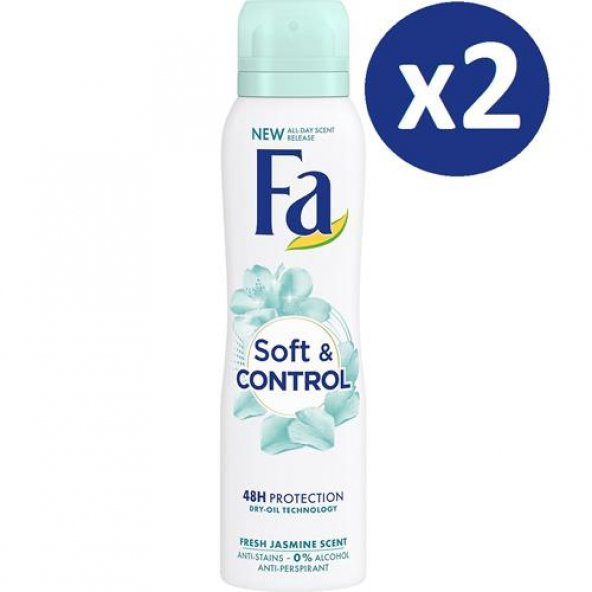 Fa Soft Control Deodorant Sprey 150ml x 2 Adet