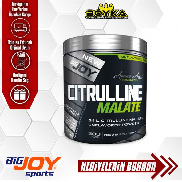 Bigjoy Citrulline Malate 300gr(skt:12/21) Saf Si̇trüli̇n+2 Hediye