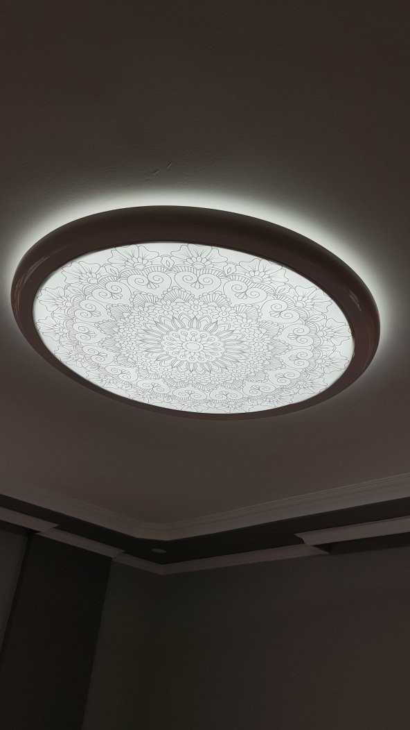 Desenli motif Hazır Gergi Tavan Dekorasyon & Aydınlatma Modelleri LED - 2