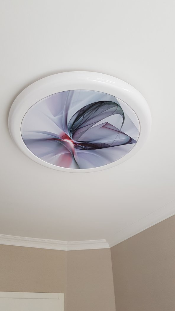 Desenli motif Hazır Gergi Tavan Dekorasyon & Aydınlatma Modelleri LED - 4