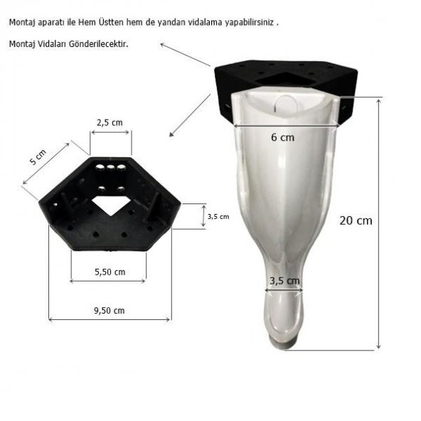 Elif Lükens Ayak Mobilya Sehpa Banyo Dolabı Ayağı 20 cm Beyaz - 3