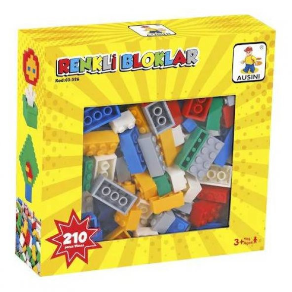 Ausini Renkli Bloklar 210 Parça Oyuncak Lego Seti