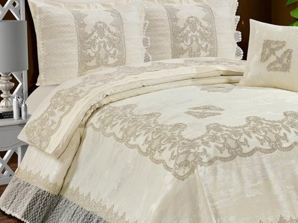 Fransız Dantelli Sultans Gelin Seti 8 Parça - Resim 3