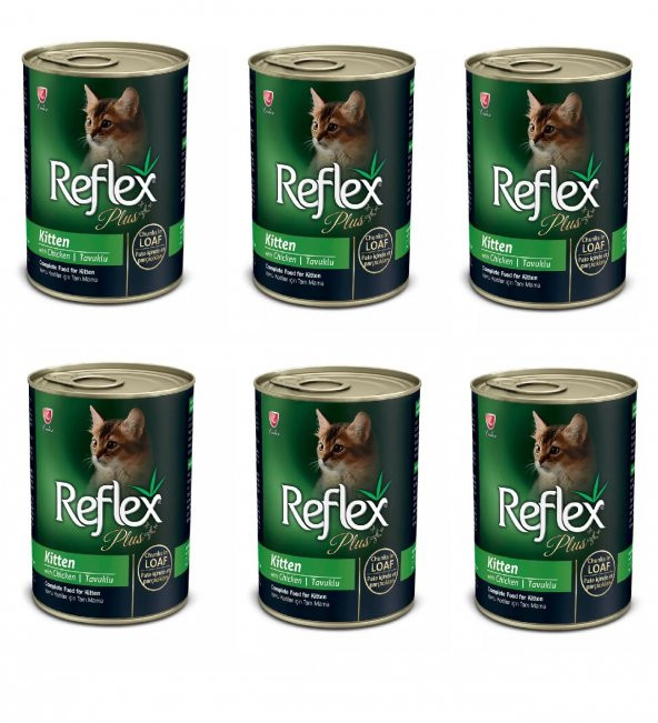 Reflex Plus Loaf Kitten Tavuklu Yavru Kedi Konservesi 400 Gr x 6 Adet