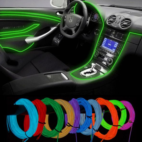 ARAÇ İÇİ AYDINLATMA İP NEON LED FİTİLLİ ELASTİK IŞIK FARDOKTORU