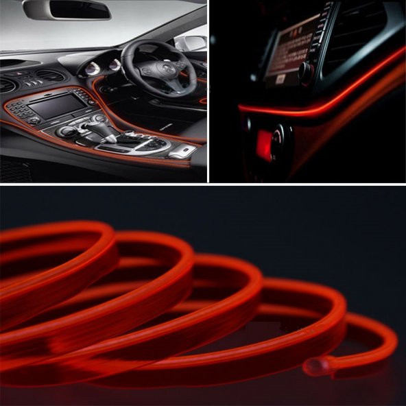 ARAÇ İÇİ AYDINLATMA İP NEON LED FİTİLLİ ELASTİK IŞIK FARDOKTORU - Resim 5
