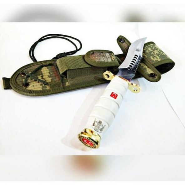 Halmak Beyaz Kurt Model Komando Bıçağı Kasatura Kamp Piknik Av - 5