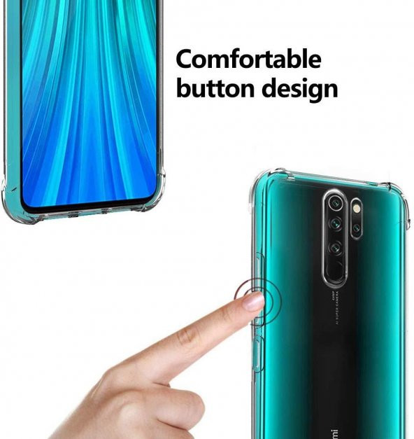 Xiaomi Redmi Note 8 Pro Airbagli Anti Shock Şeffaf Zırh Kılıf - 4