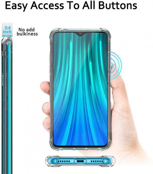 Xiaomi Redmi Note 8 Pro Airbagli Anti Shock Şeffaf Zırh Kılıf - 6