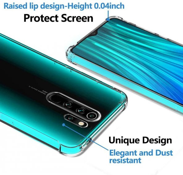Xiaomi Redmi Note 8 Pro Airbagli Anti Shock Şeffaf Zırh Kılıf - 7