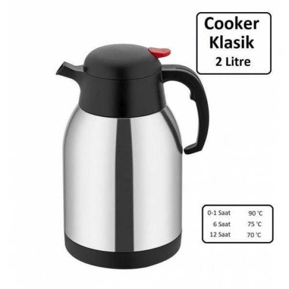 Cooker 2 lt çay termosu çelik termos Orjinal 2 litre çift katman CKR 2015