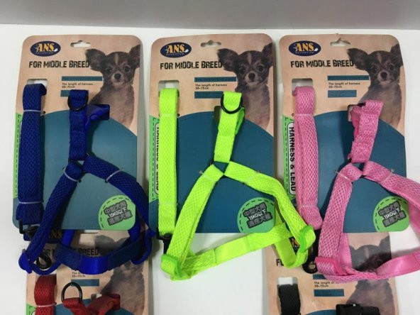 ANS Yumuşak Dokulu Middle Breed Göğüs Takım Tasma Büyük Irk Düz Siyah - 3