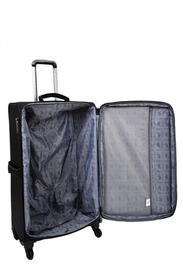 U.S. Polo Assn. Valiz Büyük Boy Siyah Kumaş Valiz - 5