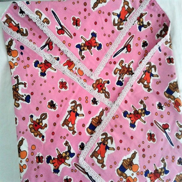 Taç Flanel Bebek Kundağı-Pembe - 3