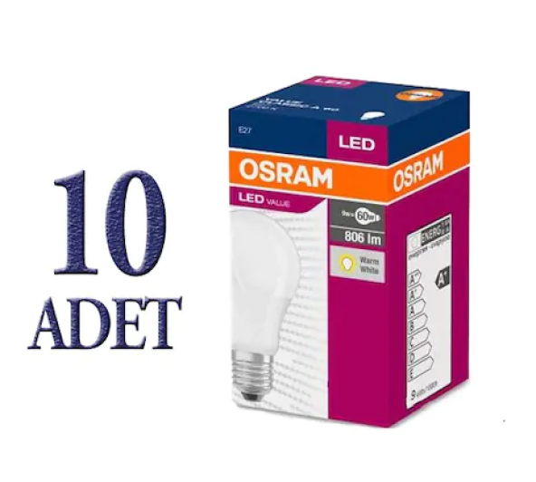 OSRAM LED Ampul 8,5W (60W) E27 Duylu 806 Lümen (10 ADET)