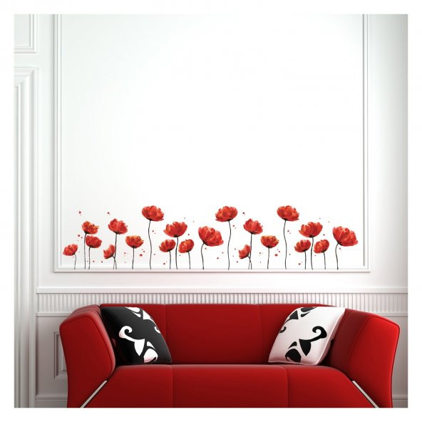 Red Çiçek 165x36 cm Duvar Sticker
