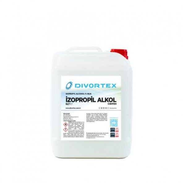 Divortex Ipa Izopropil Alkol C3H70H ( 99.9 Saflık) 5 lt. 3.94 kg
