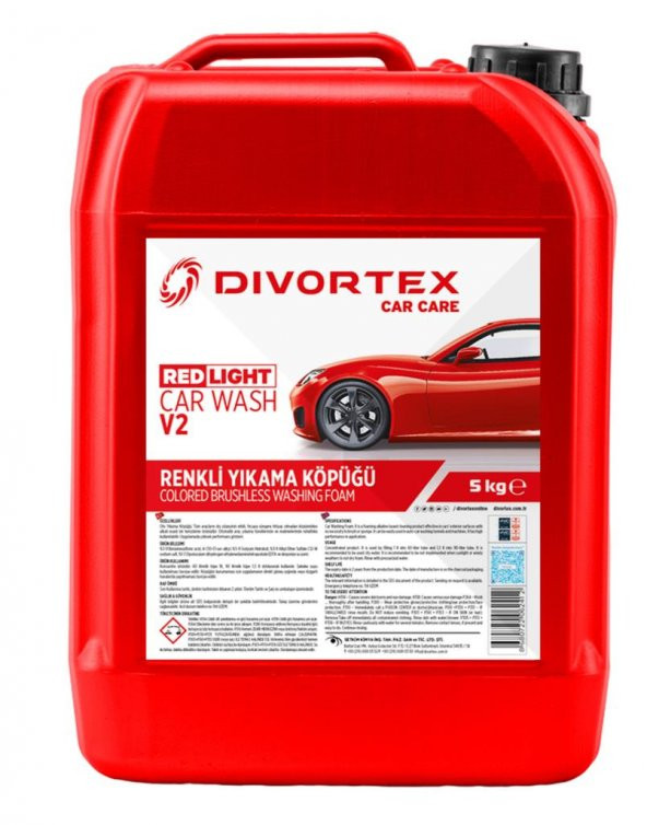 Divortex Car Wash V2 Red Light Fırçasız Oto Yıkama Sıvısı 5 Kg. - 1