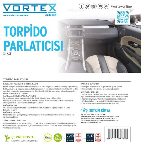 Vortex Torpido Temizleme ve Bakım Sütü 5 kg. - 7