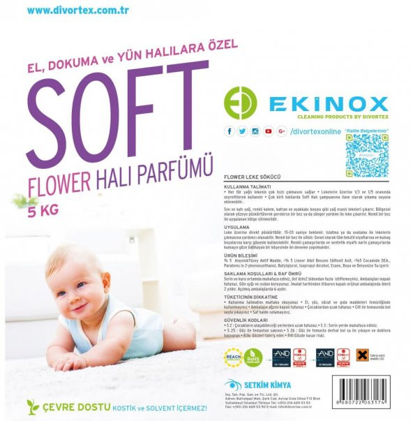 Ekinox Soft Flower Halı Parfümü 5 kg. - 8