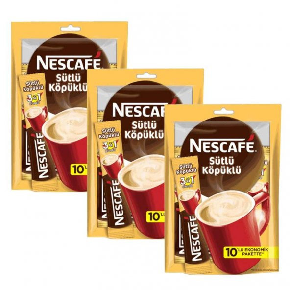 Nescafe 3ü1 Arada Sütlü Köpüklü 30lu Ekonomik Paket