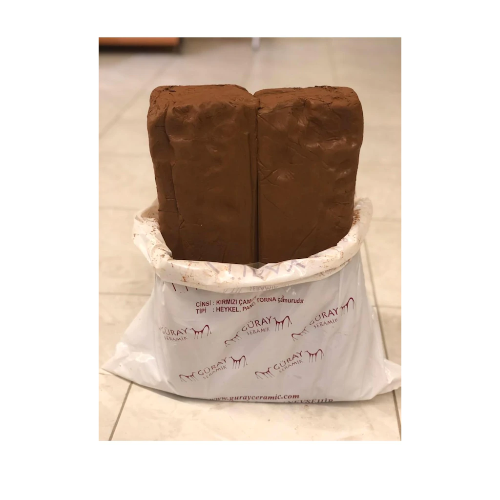 Kırmızı çamur 5 kilo - Seramik - Heykel - Torna - Oyun Çamuru